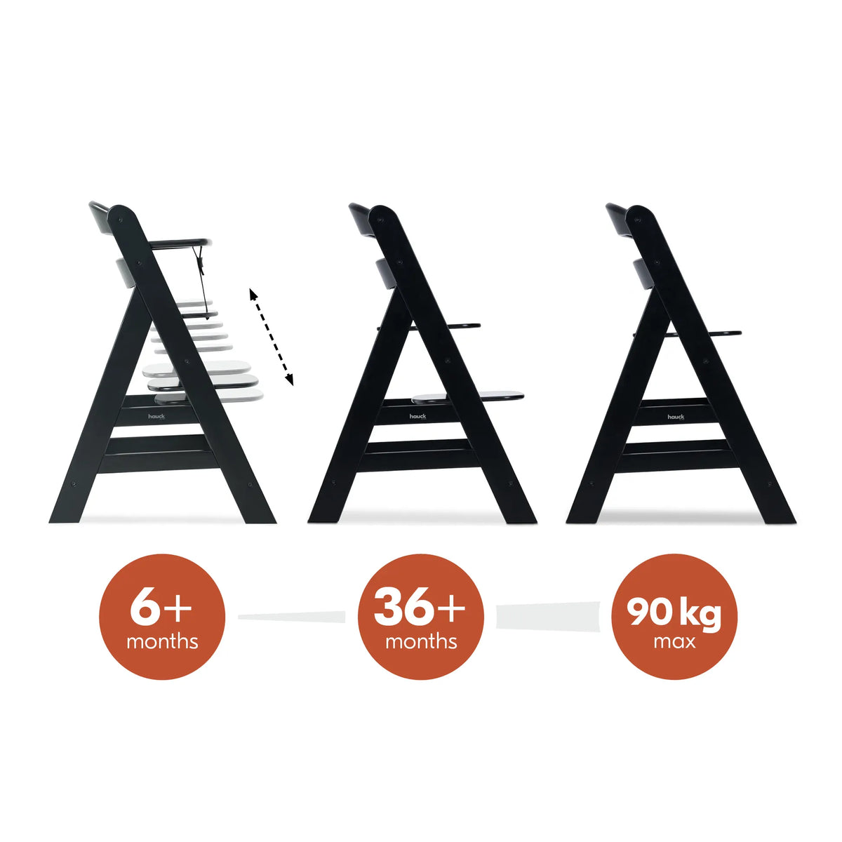Hauck Alpha+ wooden highchair in Black - gallery image 8