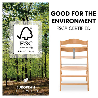 Hauck Alpha Newborn Set Pre: Beech Wood High Chair Set (FSC®-Certified)