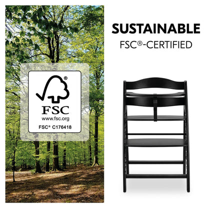 Hauck Arketa High Chair Beech Wood - Grows with Your Child upto 130 Kg (FSC® Certified)