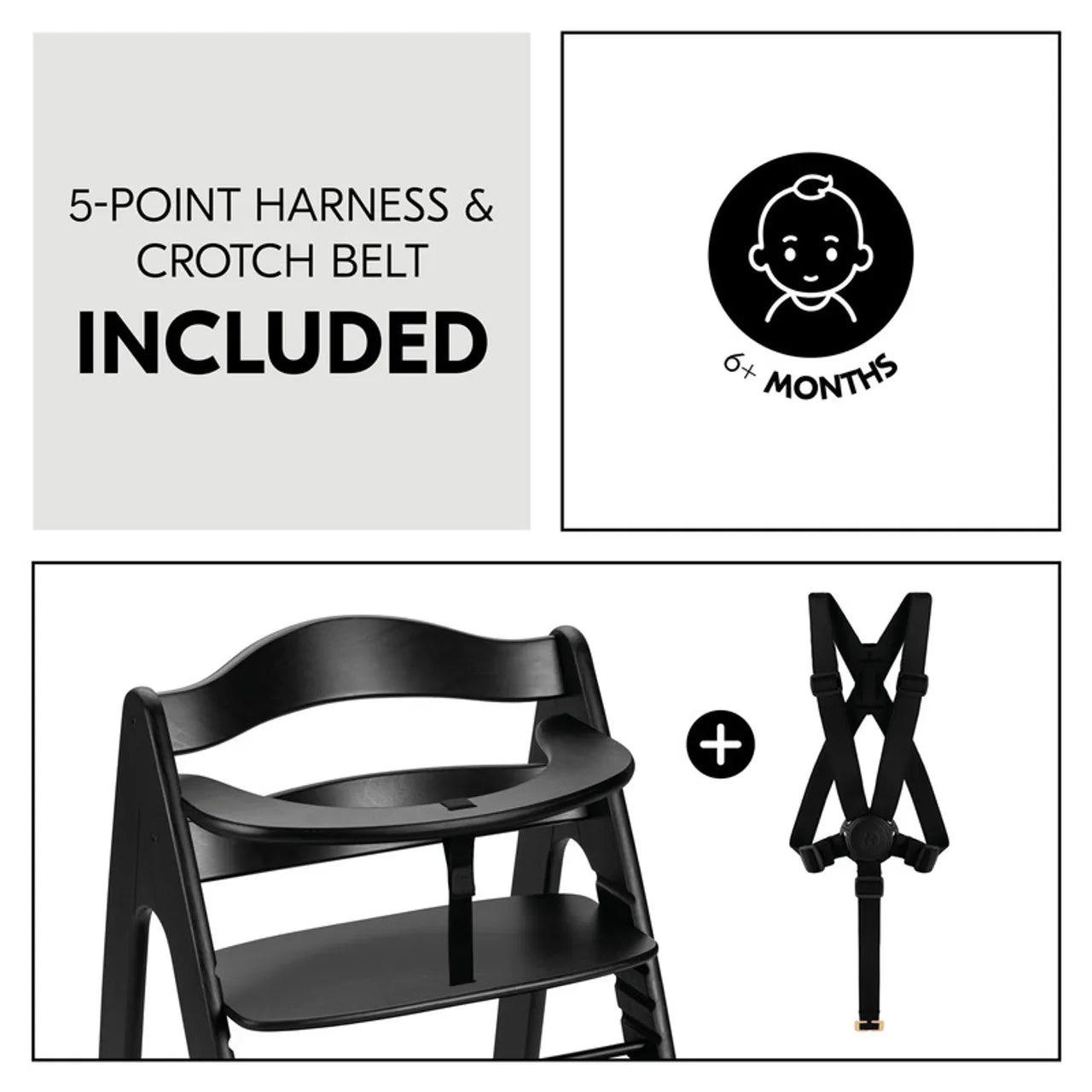 Hauck Arketa High Chair Beech Wood - Grows with Your Child upto 130 Kg (FSC® Certified)