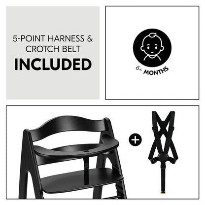 Hauck Arketa High Chair Beech Wood - Grows with Your Child upto 130 Kg (FSC® Certified)