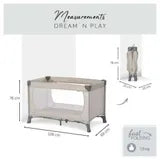 Hauck Dream N Play- Portable Lighweight Travel Cot, Compact Folding with Inclusive Carry Bag