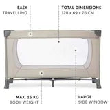 Hauck Dream N Play- Portable Lighweight Travel Cot, Compact Folding with Inclusive Carry Bag