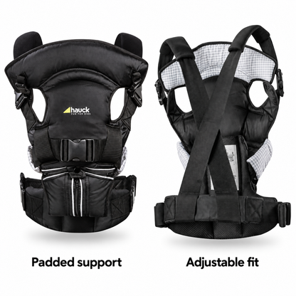 Hauck 4 Way Carrier front and rear views on white