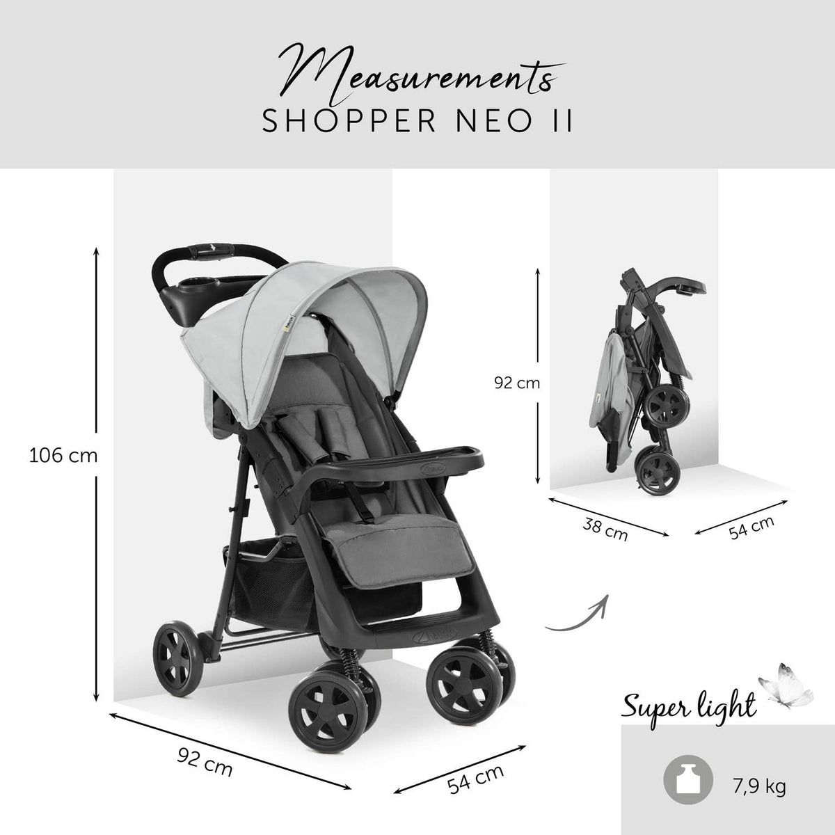 Hauck Lightweight Stroller Shopper Neo 2, Lie-Flat