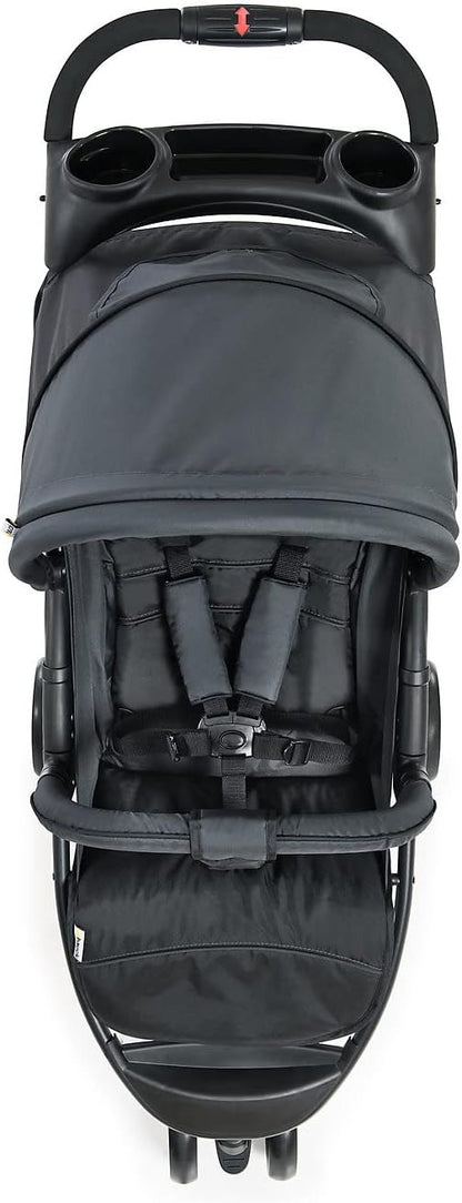 Hauck Citi Neo 2 Pushchair, Caviar/Stone - Lightweight 3 Wheeled Stroller, Compact & One Hand Fold