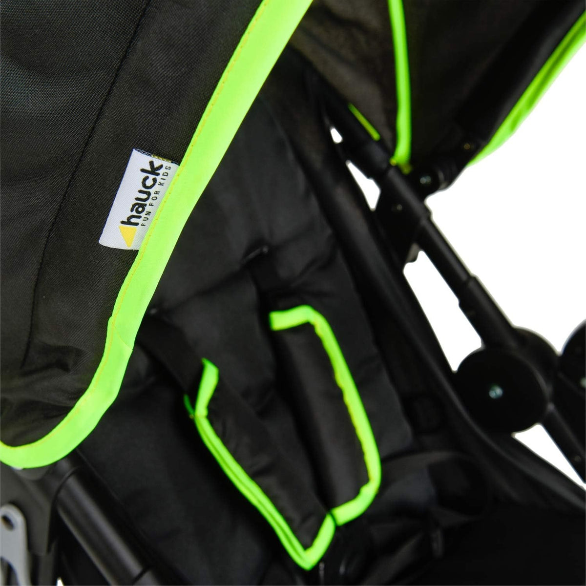Hauck 3 Wheel Stroller Runner, Air Tyres, Black/Neon Yellow