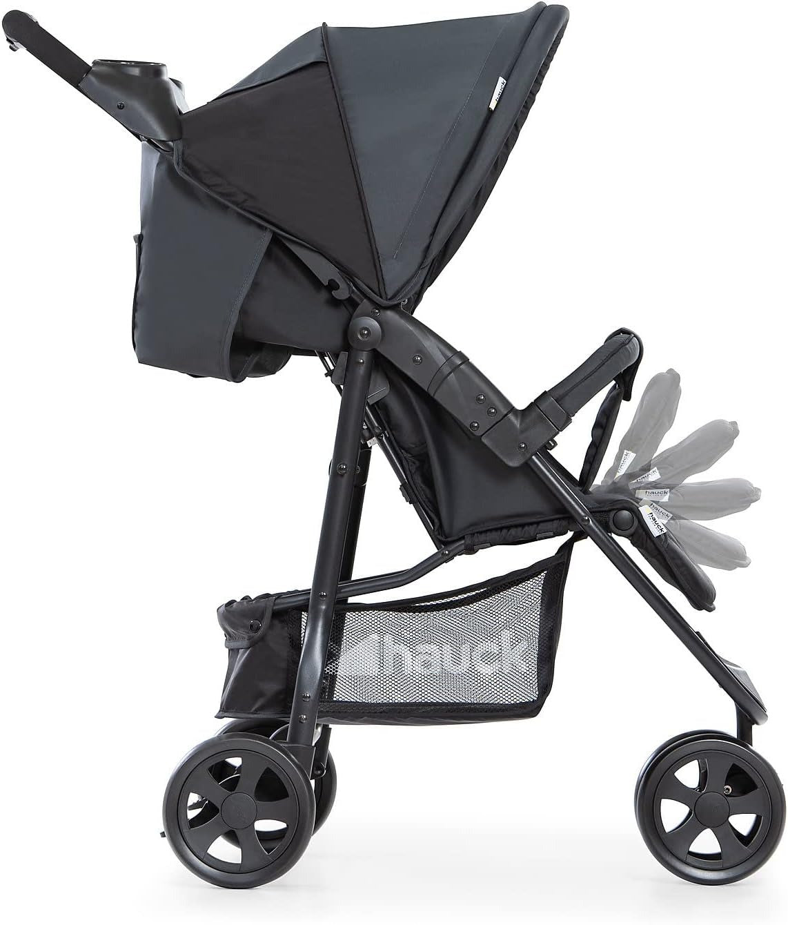 Hauck Citi Neo 2 Pushchair, Caviar/Stone - Lightweight 3 Wheeled Stroller, Compact & One Hand Fold