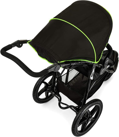 Hauck 3 Wheel Stroller Runner, Air Tyres, Black/Neon Yellow