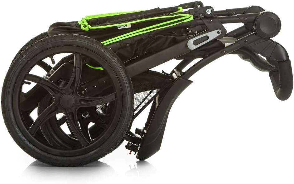 Hauck 3 Wheel Stroller Runner, Air Tyres, Black/Neon Yellow